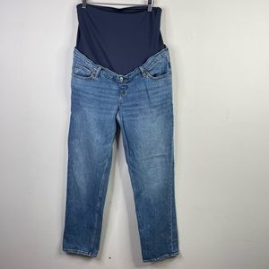 Abercrombie & Fitch 90s Straight Stretch Maternity Full Panel Jeans  29 8 long